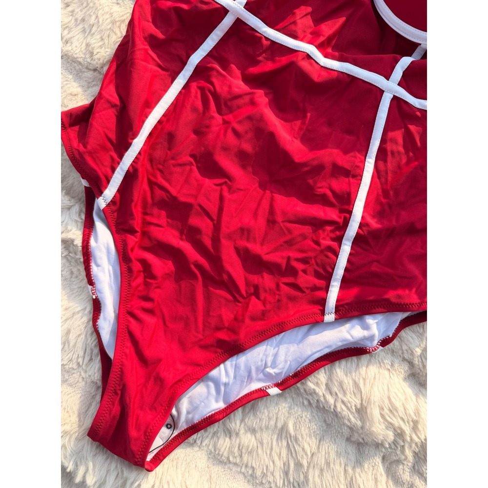 CUPSHE Red Bustier Structured One-Piece Swimsuit | NWT - SIZE XXL - Picture 3 of 9